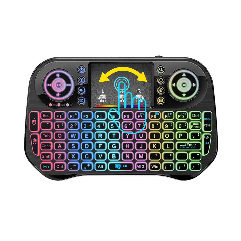 Mini 2.4G Wireless Keyboard Flying Mouse Three-color Backlit Digital