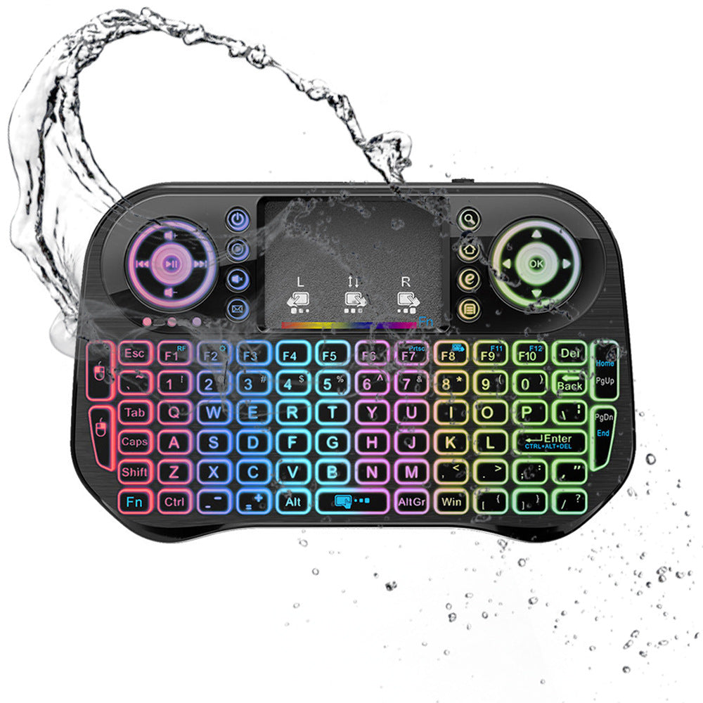 Mini 2.4G Wireless Keyboard Flying Mouse Three-color Backlit Digital