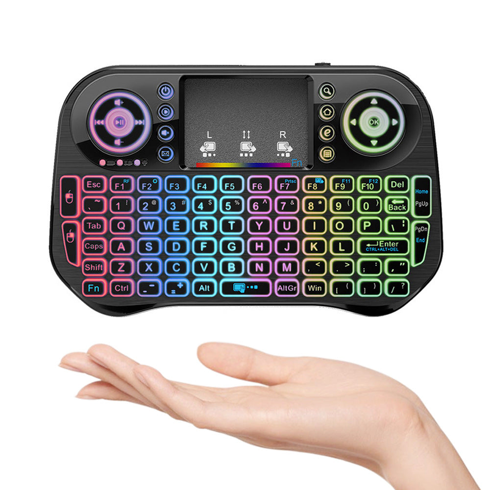 Mini 2.4G Wireless Keyboard Flying Mouse Three-color Backlit Digital