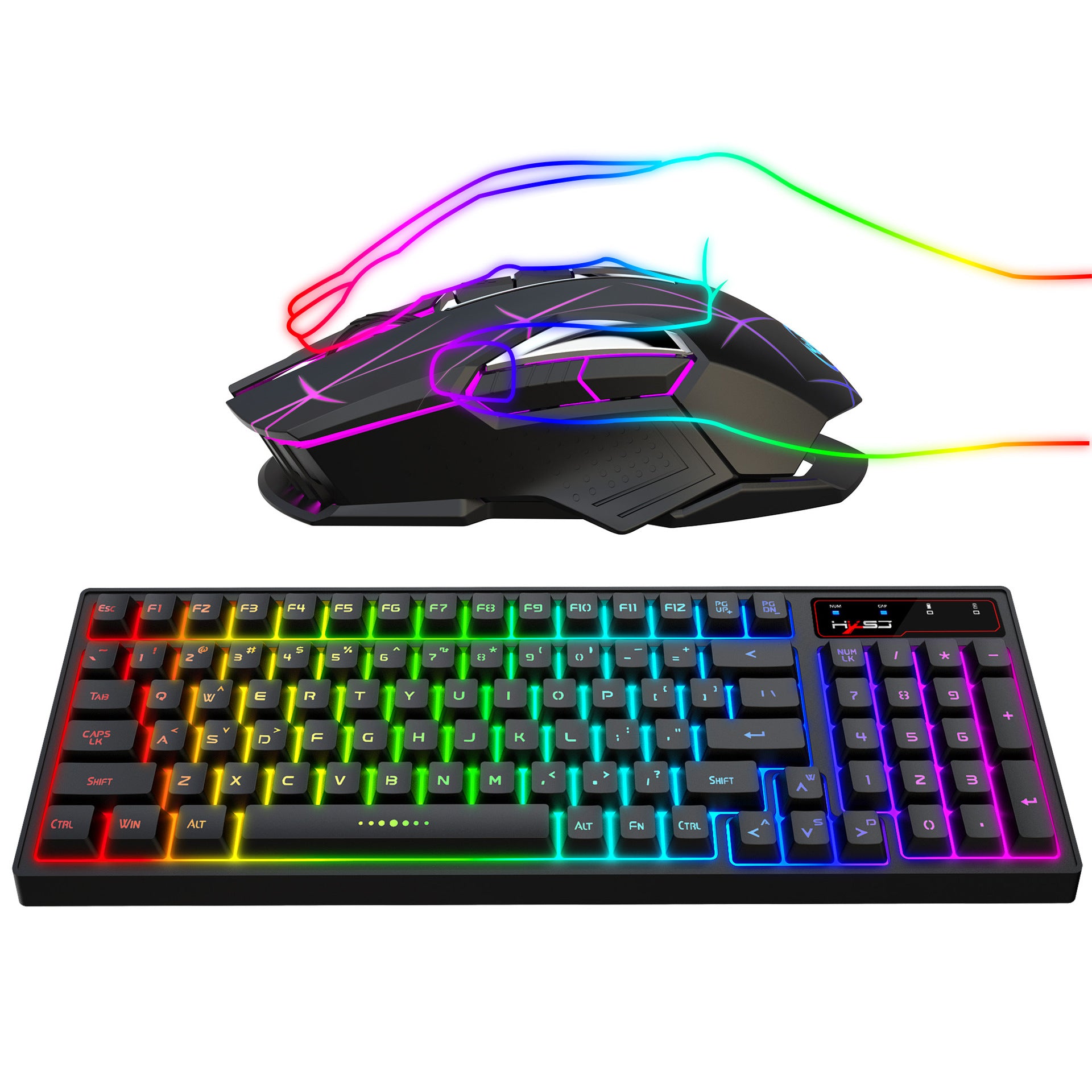 Wireless Charging 2.4G Keyboard And Mouse Set Colorful Backlight